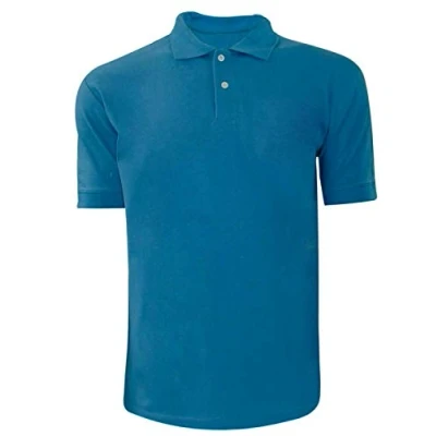 Image of True Face Mens T Shirts Pique Polo Shirt Plain Polycotton Tops Dark Turq Small