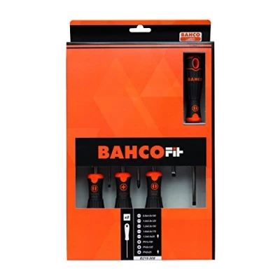 Image of Bahco B219.008 &quot;Fit&quot; Slotted/Ph Screwdriver Set, Multi Colour