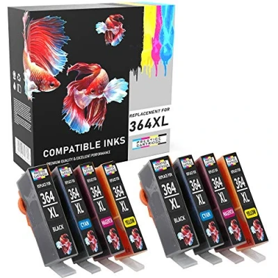 Image of Prestige Cartridge 364 364XL Ink Cartridges Compatible with HP Photosmart 5520 5510 6520 7520 7510 6510 B209a C6380 C5380 C510a C310a D5460 Officejet 4620 Deskjet 3520 3070A Pack of 8