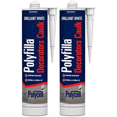 Image of 2 x Polyfilla Decorators Caulk White 380ml Trade Cartridge