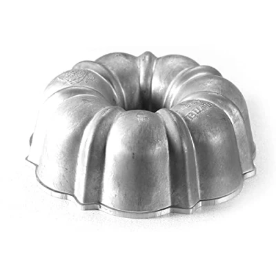 Image of Nordic Ware Commercial Cast Baby Bundt Pan, Non Stick Aluminium Cake Tin, Superior Heat Conductivity, Premium Bakeware Made in the USA, Silver