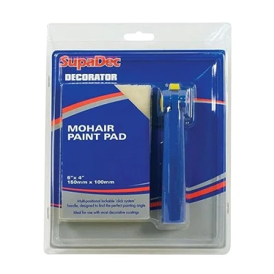 Image of SupaDec Decorator Mohair Paint Pad with Handle 6&quot; x 4&quot;/150mm 100mm