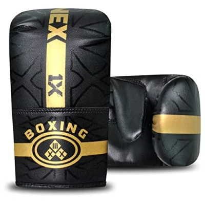 Image of Boxing Mitts, Pro Training Sparring, Maya Hide Leather, Muay Thai MMA Kickboxing, Men Women Adult, Heavy Punching Bag Focus Mitts Pads Workout, Ventilated Palm,
