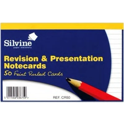Image of Silvine Revision &amp; Presentation Note Cards 6&quot; x 4&quot; Pack of 3