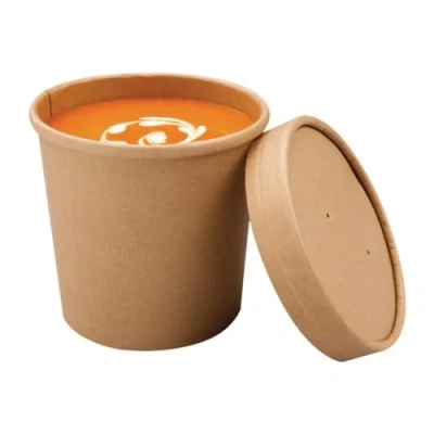 Image of Colpac Recyclable Kraft Microwavable Soup Cups 350ml / 12oz (Pack of 500)