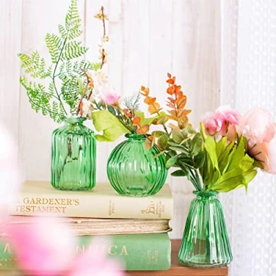 Image of Sass &amp; Belle Green Glass Bud Vases Set Of 3