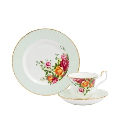Image of Royal Albert Old Country Roses Teacup Saucer Plate Fern 3PCS