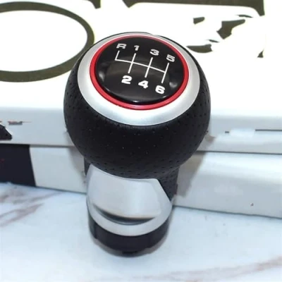Image of Car Gear Knob For A4 B6 B7 B8 A6 S4 8K A5 8T Q5 8R S Line 12mm 5/6 Speed Shift Lever Stick Knob(RED 6 Speed)