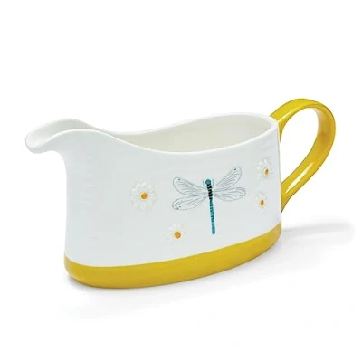 Image of Cooksmart British Designed Ceramic Gravy Boat Jug to Match All Kitchen Designs Perfect for Family Dinners &amp; Sunday Roast English Meadows