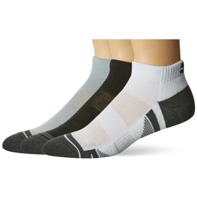 Image of Under Armour Performance TECH LOW 3 PACK Unisex Sports socks, Size: 4 7.5, Mod gray/white/jet gray