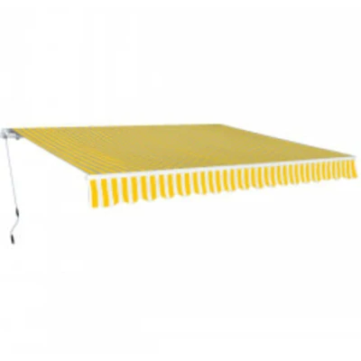 Image of vidaXL Folding Awning Manual Operated 600 cm Yellow/White