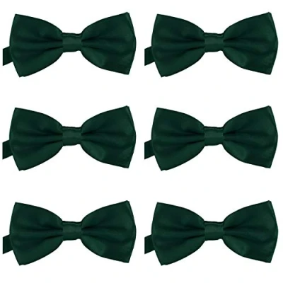 Image of DonDon Set of 6 Men’s bow tie 4.72 x 2.36 12 cm already tied and completely adjustable Dark green