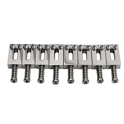 Image of Guyker 10.5MM Guitar Bridge Saddles Stainless Steel Polished Modern Tremolo Compatible with Strat ST Electric (8 Piece)