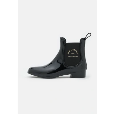 Image of KARL Lagerfeld Kalosh II Maison Ankle Wellies, Women&#039;s, Size: 3, Black Synthetics