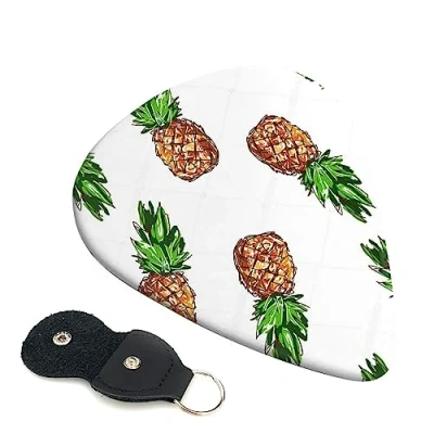 Image of Guitar Picks 6 Pcs Pineapple Print Plectrums for Bass Electric Acoustic Guitars Ukulele