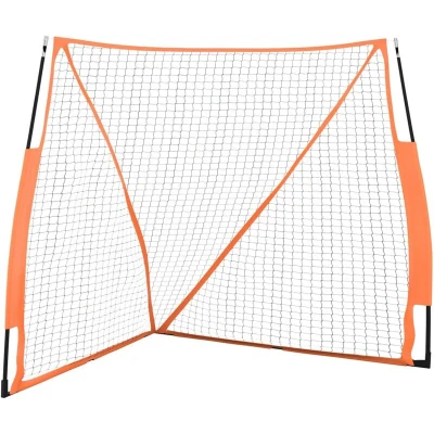 Image of vidaXL Portable Baseball Net Orange&amp;Black 183x182x183cm Steel&amp;Polyester