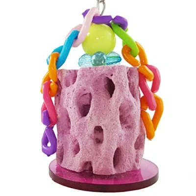 Image of VONGLYHOO Bird Beak Grinding Stone Chew Treats for Parrot Trimmer Hanging Mineral Rock Toy Budgy Random Color Birds Toys Calcium