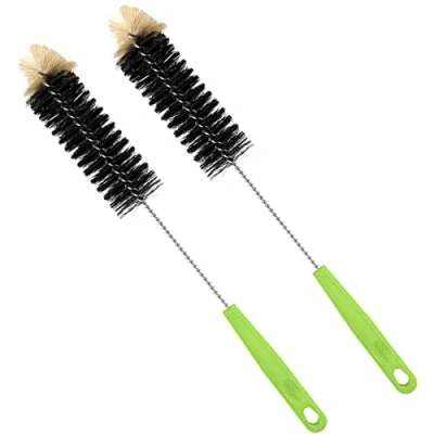 Image of Bottle Brush,Long Cleaning Brush 17&quot; Extra Long for Washing Narrow Neck Beer, Wine,Tea Coffee Cup,Kombucha,Water Bottles,Decanter,Narrow Brewing Bottles,Flexible Bendable Brushes