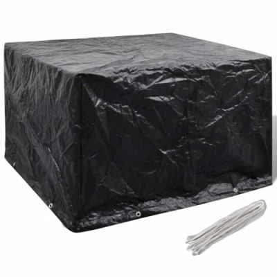 Image of vidaXL Garden Furniture Cover with 8 Aluminium Eyelets and Rope Fastening 135 x 90 cm, Water Resistant UV Protected, Ideal for Rattan Sets, Tables, Benches