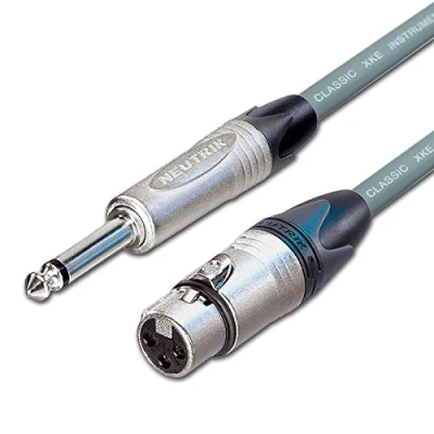 Image of Van Damme Female XLR to Mono Jack lead. Mic DJ Mixer. Neutrik NP2X (5m, Grey)