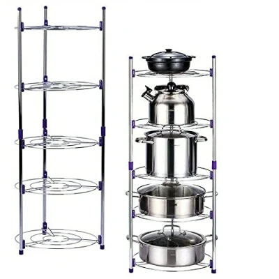 Image of Walgreen Luebel® 5 Tier Kitchen Pots And Pans Storage Rack Large &amp; Corner Holder