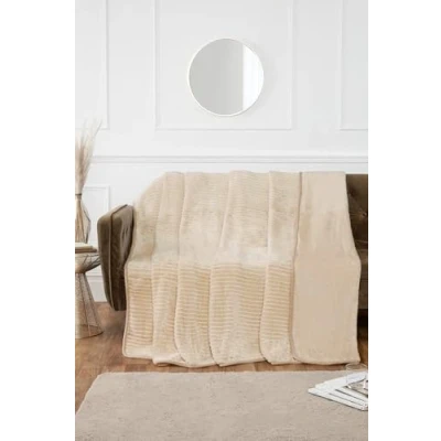 Image of Rapport Home Luxury Ribbed Mink Blanket 150x200 cm Ivory
