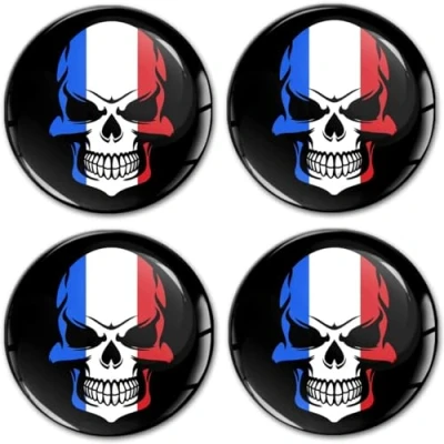 Image of SkinoEu Set of 4 x 60 mm Sticker for Hub Caps Wheel Cover French Flag A 8860 Z*