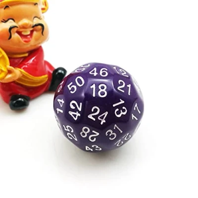 Image of Bescon Polygonal Polyhedral Dice, 50 Sides D50 Dies, Sided W50 Game Purple Colour