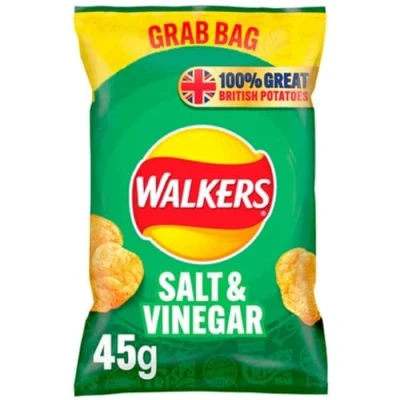 Image of Walkers Salt &amp; Vinegar Crisps 32x45g (Wholesale Box)