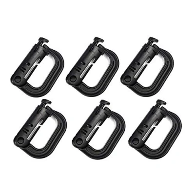 Image of Kayheng 6 PCS Grimloc Molle Carabiner D Locking Ring Mount Clip Snap Hook Buckle