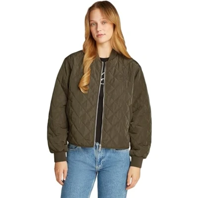 Image of Calvin Klein Jeans Quilted Jacket Bomber Jacket, Women&#039;s, Size: XL, Tarmac