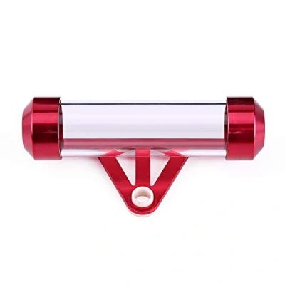 Image of Registration Holder Motorcycle Tax Disc Secure Tube Universal Motorbike Cylindrical Frame Waterproof Red