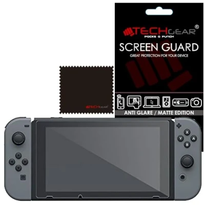 Image of TECHGEAR [3 Pack] Anti Glare Screen Protectors for Nintendo Switch, MATTE LCD Protector Guard Covers with Cleaning Cloth &amp; Applicator Card