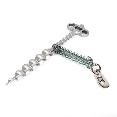 Image of Peggy Peg Dog Stake PetPeg for &amp; Cat Tethering Lead Leash Attachment with Height Adjustment Corkscrew Tie Out Spike Anchor Stainless Aluminium