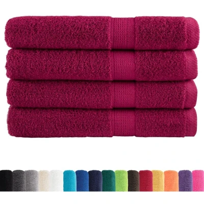 Image of vidaXL Premium Towels SOLUND 4pcs Bordeaux 100x200cm 600gsm