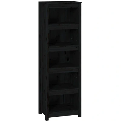 Image of vidaXL Book Cabinet Black 50x35x154 cm Solid Wood Pine