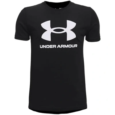 Image of Under Armour Sportstyle LOGO SS Print Tshirt for kids, Size: 10y, Black