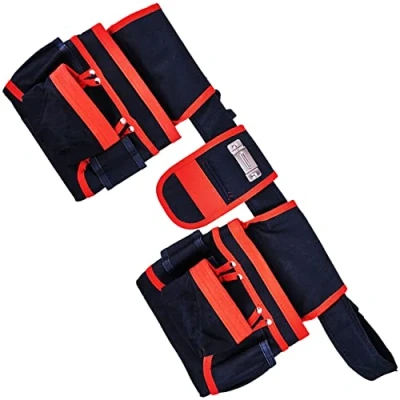 Image of 20x Pockets PREMIUM Heavy Duty Double Tool &amp; Nail Pouch Belt Builders Construction Work Bag Holder Apron DIY Garage Workshop Carpenters Measure Tape Hammer Loops UK FREE P&amp;P