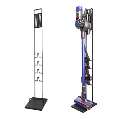 Image of DingGreat (Heavier version) Cordless Vacuum Cleaner Stand Stable Metal Storage Bracket Floor Holder for Dyson Handheld V15 V6 V7 V8 V10 V11 DC58 DC59 DC62 DC74 No Drilling the Wall (Black)