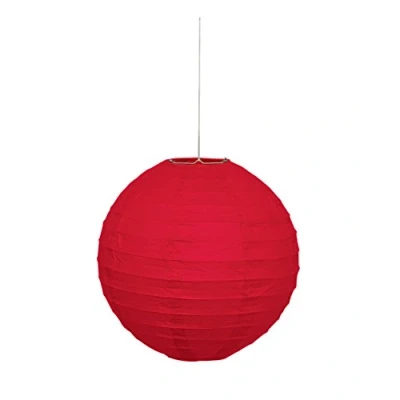Image of Unique Party 64245 25cm Round Red Paper Lantern