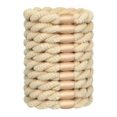 Image of JessLab Hair Ties for Women, Durable Elastic Twist Rope Bands, Gentle No Damage Accessories All Types, Beige