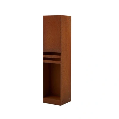 Image of Lucande LED pedestal light Oxido, rust coloured, corten steel