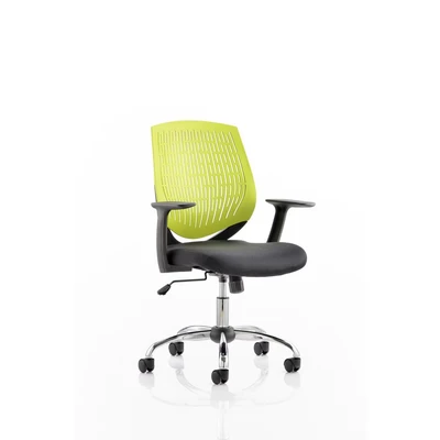 Image of Dura Chair with Arms Green Back Black Seat