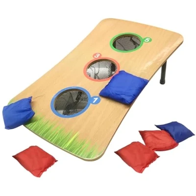 Image of Bean Bag Toss Corn Hole Game Throwing Target Board Family Kids Adults Garden Sports