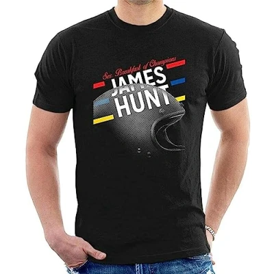 Image of Inspiration Graphic Design James Hunt Helmet T Shirt for Men Size 3XL Black