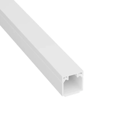 Image of D Line Square Box Cable Trunking, Self Adhesive Hider, Management to Hide Single Cables 1 x 16mm (W) (H) Meter Length White