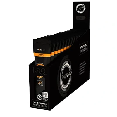 Image of Torq Energy Drink Orange Isotonic Powder Electrolyte Drinks High Carbohydrates 30g per 500ml and Sodium Single Serve Packs Box of 15