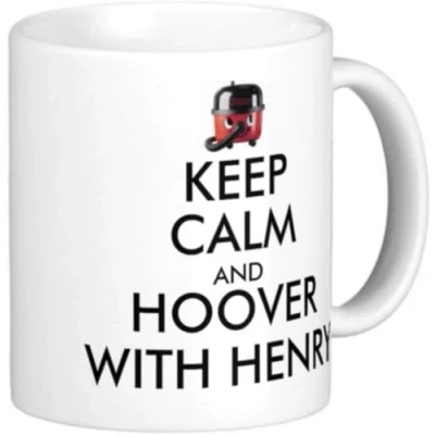 Image of Top Banana Gifts Keep Calm and Hoover with Henry Funny Vacuum Themed Ceramic Photo Mug Cup Tasse