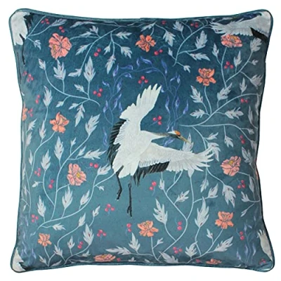Image of Paoletti Georgiana Cushion Cover, Slate Blue, 45 x 45cm
