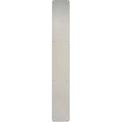 Image of Loops Plain Door Finger Plate 650 x 75mm Satin Stainless Steel Push Protective Commercial Plain/Push/Pull Engraved Options